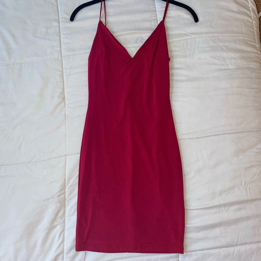 Fashion Nova Maroon Bodycon Mini Dress